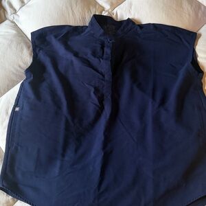 Women Figs Technical Collection Navy Blue V-Neck Rafaela Scrub Top Sz M